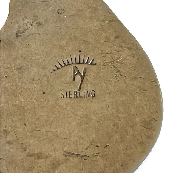 Vintage Navajo Sterling Silver & Turquoise Pendant Handcrafted Native American - Picture 4 of 6